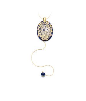  Oval Pendant Necklace with Charm "Laura", fig. 1 