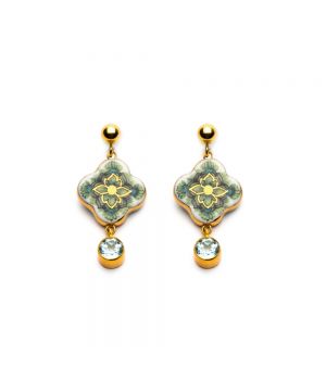  Green Cross Earrings with Topaz "Byzantium", fig. 1 