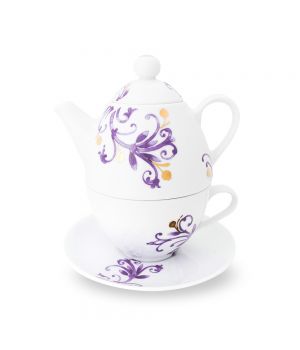  Tea For One "Royal Flowers" purple pattern, fig. 1 