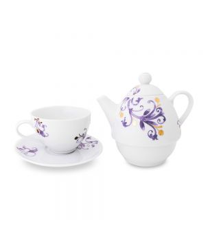  Tea For One "Royal Flowers" purple pattern, fig. 3 