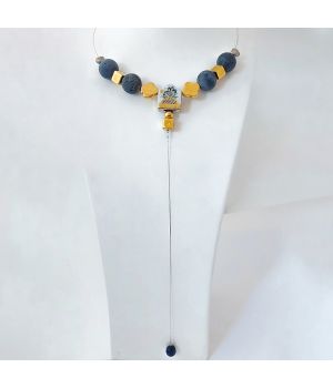  Porcelain Choker with Blue Coral and Lapis Lazuli "Le Corbusier", fig. 1 
