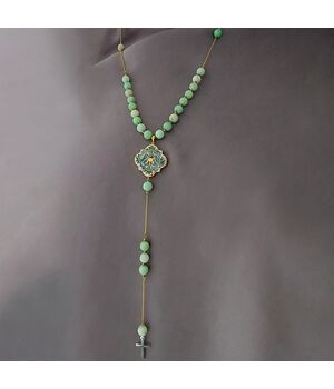  Large Cross Necklace with Chrysoprase and Charm "Byzantium", fig. 3 