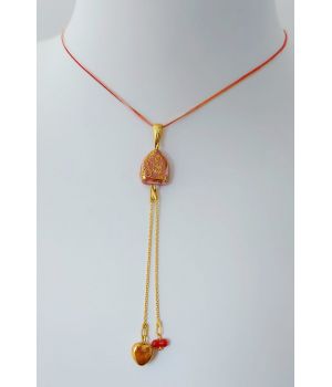  Choker/Pendant/March Memento House with Charm Golden Heart and Coral "Laura", fig. 4 