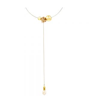  Gold Plated Skull Necklace with Charm "In Bloom", fig. 1 