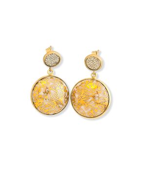  Cercei rotunzi cu flori aur “Spring is in The Air" – Premium Collection, fig. 1 