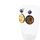  Large Disc Earrings, Black Pearls and Gold in different techniques "The Journey in the Mirror", fig. 1 