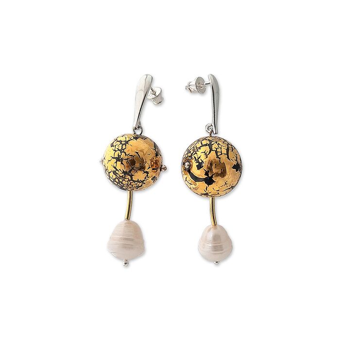  Spherical Earrings with Rods and Pearls "The Journey in the Mirror", fig. 1 