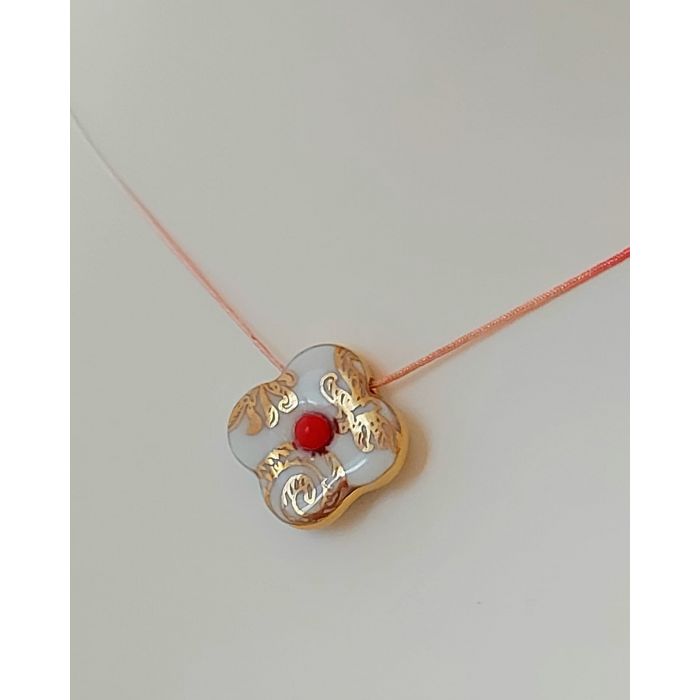  Choker/Pendant/March Memento Small White-Gold Cross with Coral "Byzantium", fig. 3 