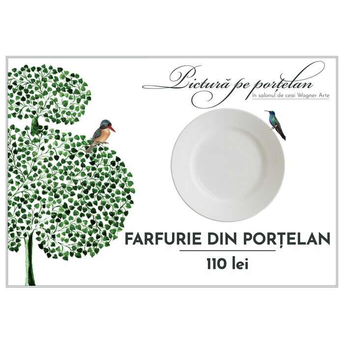  Farfurie din portelan alb pentru pictura, fig. 1 